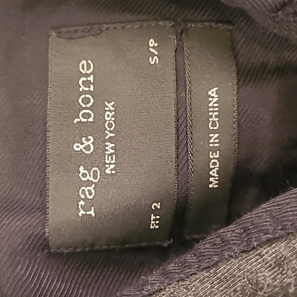 RAG & BONE Dark Grey Denim Cotton Blend Fit 2 Sz S Long Sleeve Button Down Shirt - Picture 2 of 10